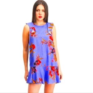 Free people women's floral print sleeveless back tie small petite tunic/Dress